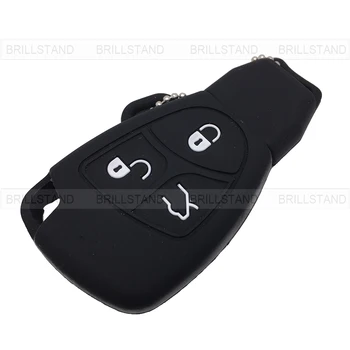 2gab 3 Pogu Silikona Auto Tālvadības Atslēgu Fob silikagela Turētājs Gadījumā Vāks Mercedes Benz Sērijas Black