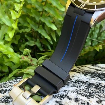 Dabiskā Kaučuka Watchband 22mm 23mm 24mm Aproce Tudor Bronzas Black Bay Pelagos Fastrider Melns Silikona Skatīties Siksnas, Instrumenti, 6736