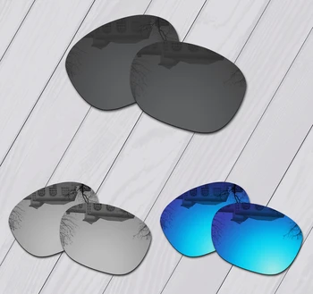 E. O.-S 3 Pāriem Black & Silver & Ice Blue Polarizētās Lēcas Nomaiņa, lai Oakley Garage Rock OO9175 Saulesbrilles