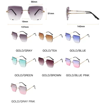 LongKeeper bez apmales Laukumā Saulesbrilles Sieviešu Slīpums Lēcu Metāla Rāmis UV400 Augstas Kvalitātes Saules Brilles Luksusa Zīmolu Briļļu Dāmas 4658