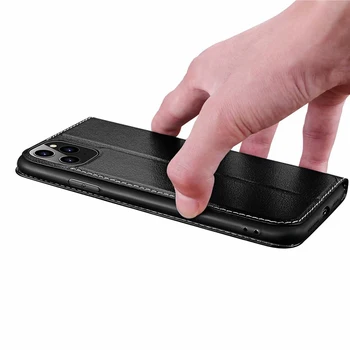 Luksusa Jaku Ādas Vāciņš iPhone 11 Pro Max Smart Logu Pārsegs Aizsardzībai Lietā Par iphone 11 Pro Max Īstas Ādas Tālruņa Korpuss 4471