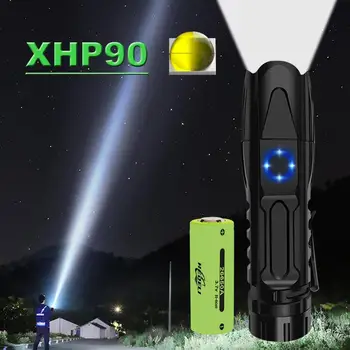 Mini Super 30000 LM XHP90 Spēcīgākajiem LED Lukturīti Uzlādējams Medību Puses Lampa USB LED Lukturītis XHP70 XHP50 26650 VAI 18650 10133