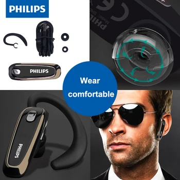 Philips SHB1700 Bluetooth Austiņas ar Litija Baterija, Bluetooth 4.0 Trokšņu Samazināšanas Funkcija Samsung S9 Oficiāla Pārbaude 3512