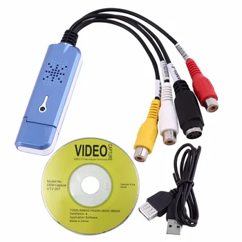 USB 2.0 Video Audio Capture Kartes Adapteri VHS Uz DVD Pārveidotājs Win XP 7 NTSC PAL Pārvērstu Analog Video Digitālā Formātā 175070