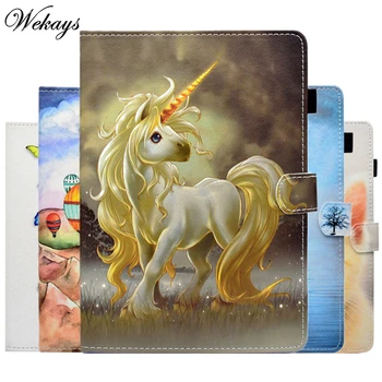 Vāks Samsung Tab A2 10.5 T590 Karikatūra Unicorn Ādas Fundas Case For Samsung Galaxy Tab 10.5