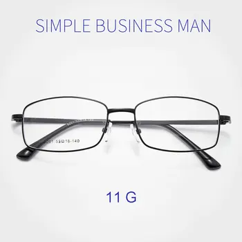 Īpaši Viegls Titāna Sakausējuma Rāmja Brilles Vīriešu Biznesa Stila Pilna Loka Brilles ar Atsperu Eņģes Tuvredzība Brilles