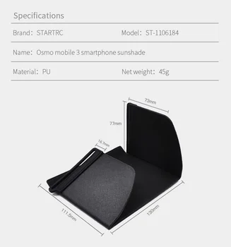 STARTRC DJI Osmo Mobilās 3 rokas PTZ mobilo telefonu 5.5 collu displeja pārsegs saulessargs par Osmo Mobile3 piederumi