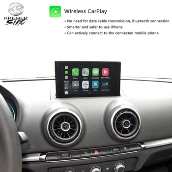 Spogulis Bezvadu Apple CarPlay AndroidAuto Pārbūvēt par Audi A1 A3 A4 iSmart Auto MMI2G MMI3G MIB, B8, B9