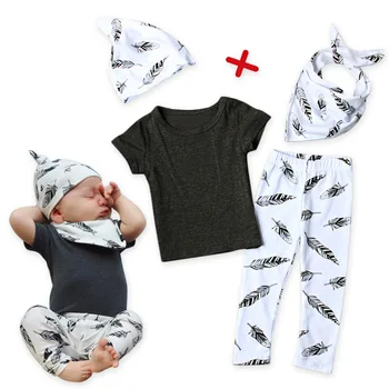 2020. gada vasaras Modes baby boy apģērbs ar īsām piedurknēm Spalvu modelis cute baby kombinezonus jaundzimušā apģērbu zīdaiņiem toddler jumpsuit