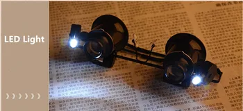 20X Profesionālās Skatīties Remonts Lupa ar LED Gaismas Apgaismo Lupas, Stikla, Metāla Inspekcijas Lupas