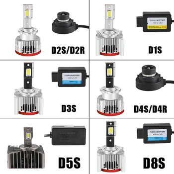 2GAB D5S D2S Plug And Play LED Spuldzes D1S D2R D4S D4R D3S D8S Iebūvēts Canbus Led Lukturu 6000K 15000LM Auto Turbo Led Lampas