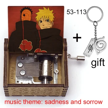 Jaunākās Anime Naruto Hatake Kakashi Dziesmu Skumjas Un Bēdas Antīkām Koka Roku Music Box Dzimšanas diena Ziemassvētku Dāvanu bērniem Kuģiem