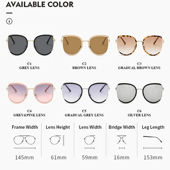 LongKeeper Cat Eye Saulesbrilles Sievietēm Jaunā Modes Lielgabarīta Saules Brilles Luksusa Zīmola Dizaineru Sieviešu Toņos Slīpums Gafas de sol