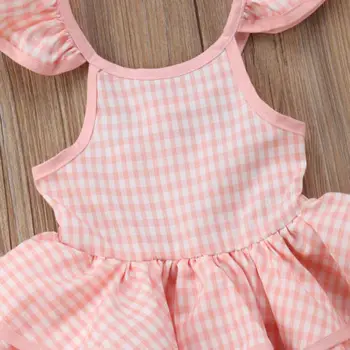 Lovely Baby Toddler Meitenes Princese Kleita Pledi Drukāt Mežģīņu Sundress Puse Gājienā Tutu Drēbes Bez Piedurknēm Augstas Kvalitātes Kleita