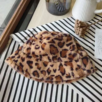 Plīša Spaiņa Cepuri Leopards Drukāt Rudens Ziemas Jaunas Ielidošanas Sabiezējums Maiga, Silta Cietā Vienkārši Modes Salds Gudrs Bezmaksas Piegāde