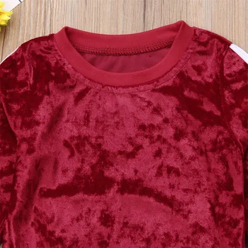 Rudens 2gab Infant Baby Toddler Meitene Drēbes, Sporta Uzstādīt Sweatershirt T Krekls Legging Bikses Puse Apģērbs