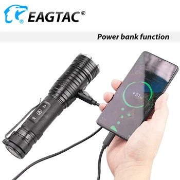 EAGTAC TX3V USB Uzlādējams LED Lukturītis XHP70.2 3550 Lm 21700 5000mAh Bateriju Jauda Banka Taktiskās Lāpu Tailcap Magnēts