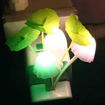 5GAB/10PCS Gaismas Sensors Led Nakts Gaismas Krāsa Mainās Plug-in LED Sēņu Sapnis Babyroom Guļamistabas Lampa Nightlight Mājas Dekoru