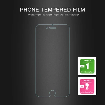 0.18 MM 2.5 D Nav pilnekrāna Rūdīts Stikls Filmu Par iPhone 5 6 7 8 iPhone X/XS/XS MAX/XR iPhone 11/11PRO/11 PROMAX STIKLA