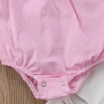 0 Līdz 18 Mēnešiem Jaundzimušais Zīdainis, Mazulis Meitenes Apģērbu Komplekts Rozā Off Pleca Romper +Balts Ripped Džinsi Bikses Set Baby Meiteņu Tērpiem
