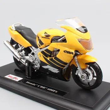 1:18 mēroga Mini Maisto Honda CBR 600F4 600F Viesuļvētras sportbikes lējumiem motociklu Imitāciju rotaļlieta modelis velosipēdu 2000. kolekcija