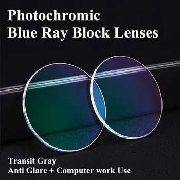 1.56 Indekss Recepšu Photochromic Lēcas Blue Ray Bloķēt Lēcas Tranzīta Pelēks Lēcas Datoru Strādāt Izmantot Anti Pārdomas P018