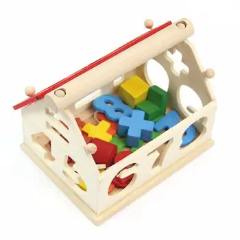 1 Iestatiet Koka Digitālā Māja, Celtniecības Bloki, Rotaļlietas Montessori Bloku Montāža Sākumā Bērni Forma Numuru Rotaļlietas Izglītības Matchin S8L5
