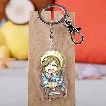 10 gab./daudz Anime Yuru Nometnē Akrila Keychain Rotaļlietas Attēls Soma Kulons Double sided Atslēgu Gredzens Dāvanas