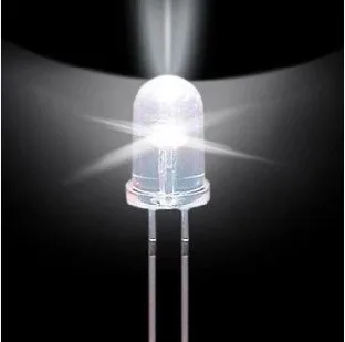 1000pcs 5mm led baltās gaismas spuldzes / 5MM Baltas Krāsas LED diožu F5mm Balts LED