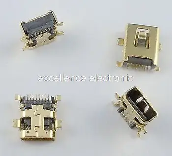 100gab Zelta Pārklājumu Mini USB 8 Pin Sieviešu SMT Kontaktligzda Pieslēgvietas