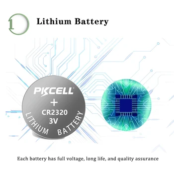 100pcs/20card PKCELL CR2320 Litija Akumulators LiMnO2 Skatīties Poga Šūnu automobiļu atslēgu Augstas Veiktspējas Pogu Akumulatora monēta šūnu 13Ah 6955