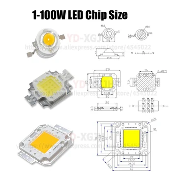 10PCS High Power LED COB Chip 1W 3W 5W 10W 20W 30W 50W 100W SMD Gaismas Silts Dabas Cool Balta DIY Āra LED Foodlight
