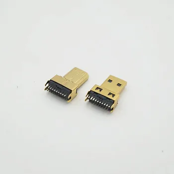 10pcs Gold Plating 19P Micro HDMI-saderīgam Vīriešu Savienotājs Ligzdai, Pievienojiet Digitālo Produktu HDMI saderīgas Pieslēgvietas