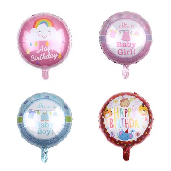 10pcs/daudz 18inch Dzimšanas diena Kārtu Folija Baloni Karikatūra Hēlija Balonu Happy Birthday Puse Rotājumi Jubileju Dekoru Globos