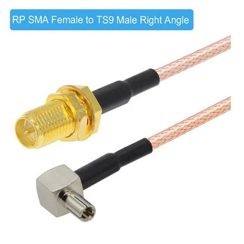10pcs/daudz RG316 Džemperis Bize Kabelis, RP SMA Female, lai TS9 Male Plug 3G 4G Router Antenas Pagarinājuma Kabelis Vairumtirdzniecības