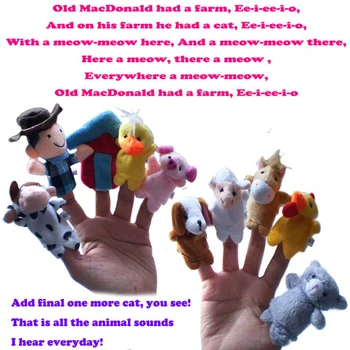 10pcs / set modeļiem pasaulē classic bērnudārzos dzejoļi stāsts pat pirkstu Old Macdonald bija saimniecības rotaļlietas brinquedos