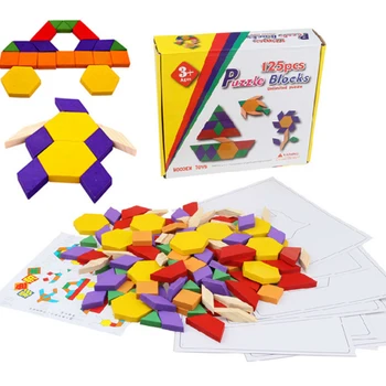 125 GAB., Montessori Izglītības Rotaļlietas, Koka Puzzle Spēles Bērniem Jigsaw Puzzle Mācību Koka Jaunattīstības Rotaļlietas Zēniem Meitenēm