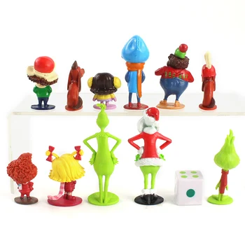 12pcs/set Grinch Cartoon Movie Rīcības Attēls Lelle, Rotaļlieta, Grinch Max Suns Anime Attēls PVC Modelis Nozaga Ziemassvētku Dāvanu Bērniem