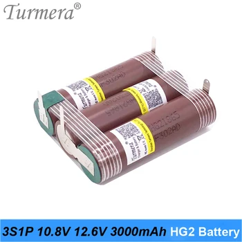 18650 hg2 3S 3000mAh 20amps par 10.8 v 12,6 v akumulatora skrūvgriezi šuvju lodēšanu sloksnes 3S 3S2P 12,6 v baterija (pielāgot) JAUNAS
