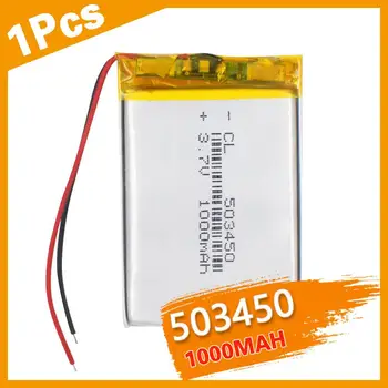 1GB 543450 3,7 V 1100 mAh Litija Polimēru Akumulators Li-ion Akumulatoru, 503450 523450 par Smart Tālrunis, DVD, MP3, MP4
