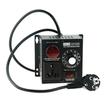 1GB ES Plug AC 220V 4000W SCR Elektronisko Sprieguma Regulators Temperatūras Mehānisko Ātruma regulators Reostats Elektriskais Instruments, Regulējama