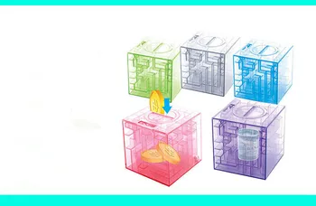 1PC 3D Labirints Magic Cube Puzzle Ātrums Labirintā Bumbu Slīdošo Cūciņa Banka Rotaļlietas, Spēles Cubos Magicos Baby Kid Naudas Kastes MA 021