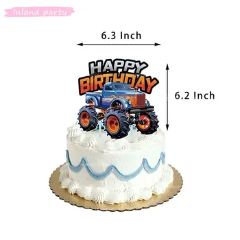 1Set Sacīkšu Tēmu Apdare Puse Baloni Monster Truck Baneri Kūka Dekori Bērnu Dušas Zēni Dzimšanas dienas svinības Piegādēm