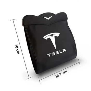 1X Sēdekļa atzveltnes Miskastes Maiss Uzglabāšanas Kaste, Lai Tesla Modelis 3 Modelis S Model X PU Ādas atzveltnes Organizators Soma, Auto Piederumi