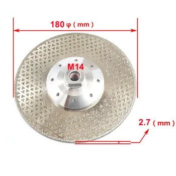 1gb Electroplated dimanta griešanas slīpēšanas disks M14 atloka Diametrs 100mm~230mm zāģa asmens granīta, marmora, keramikas
