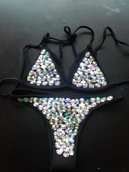 2016. gadā VENUS BRĪVDIENAS jaunā sieviešu neoprēna rhinestones sexy peldkostīms linga peldkostīmi set crystal peldkostīms dimanta bikini