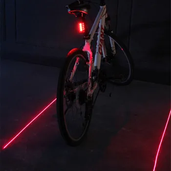 2018 Karstā Velosipēdu Velosipēds Velosipēdu 2 Lāzera Staru + 4 LED Aizmugures Gaismas 3 Režīmi lukturu Drošu Velosipēdu Piederumi