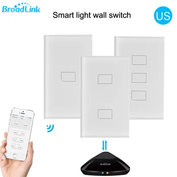2019 Broadlink TC2 US/AU versija 1 2 3 Banda WiFi Mājas Automatizācijas Smart Tālvadības pults Led Gaismas Switche Touch Panelis, izmantojot RM Pro+