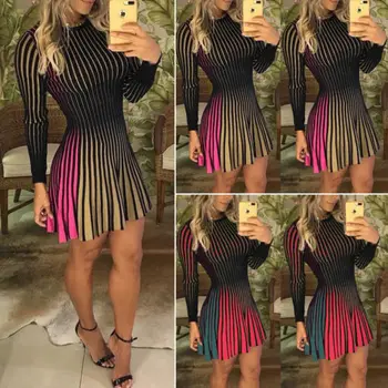 2019 Sexy Garām Piedurknēm Kleita Sievietēm Vakara Puse Clubwear Īss Mini Kleitu Modes Dāmas Slidotājs Kleita