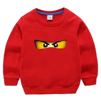 2019. gada Pavasarī, rudenī garām piedurknēm Ninjago pelēkā vārna bērniem Drēbes Legoe karikatūra outwears sporta Krekls zēniem un meitenēm, topi 1-10 Gadiem